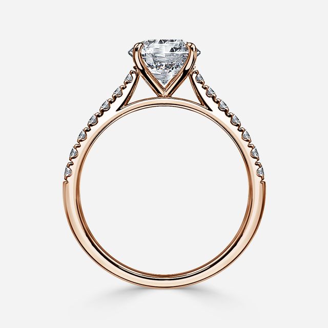 Josephine Rose Gold Pave Engagement Ring