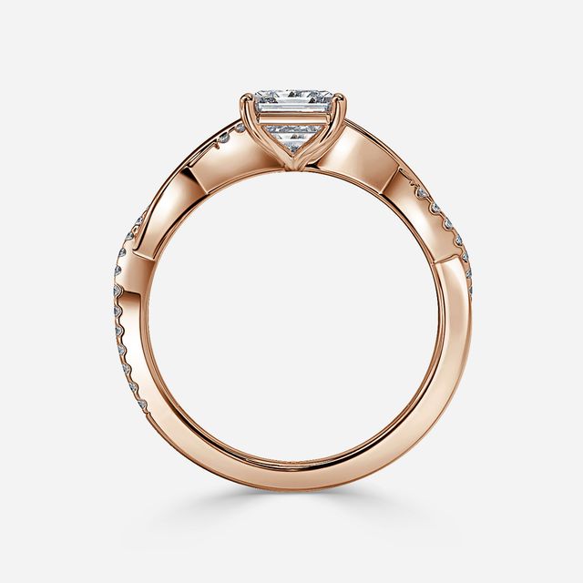 Sahana Rose Gold Pave Engagement Ring