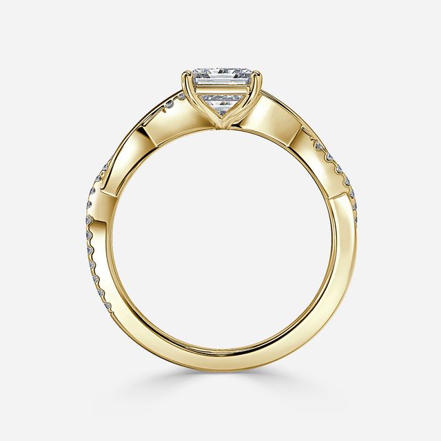 Sahana Yellow Gold Pave Engagement Ring