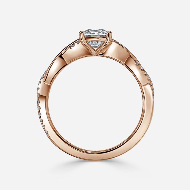 Sahana Rose Gold Pave Engagement Ring