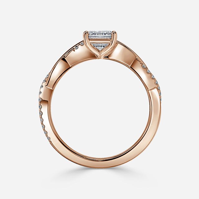 Sahana Rose Gold Pave Engagement Ring