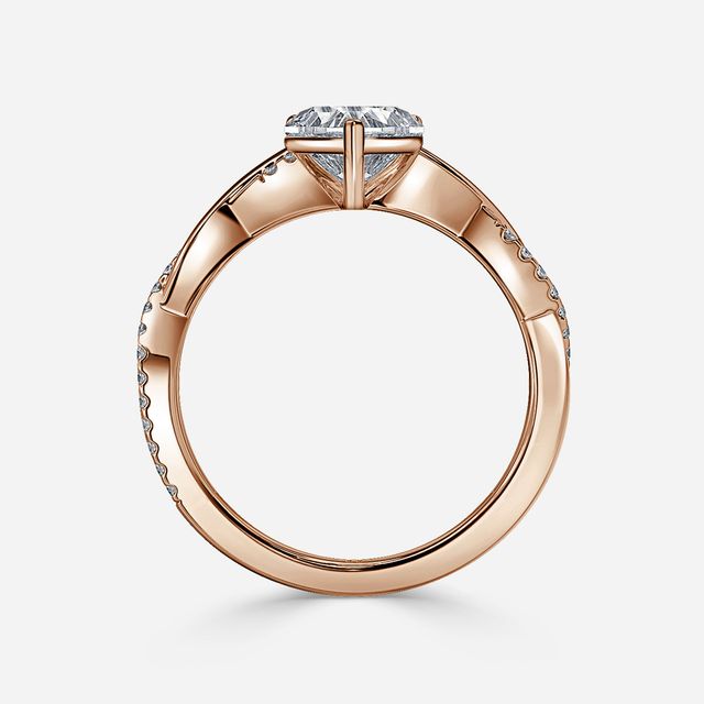 Sahana Rose Gold Pave Engagement Ring