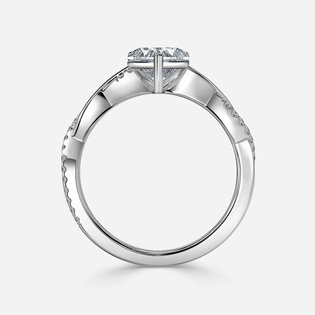 Sahana White Gold Pave Engagement Ring