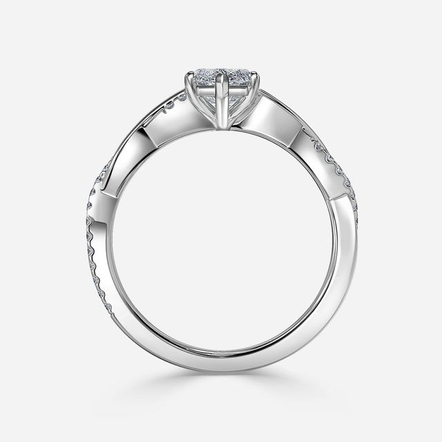 Sahana White Gold Pave Engagement Ring