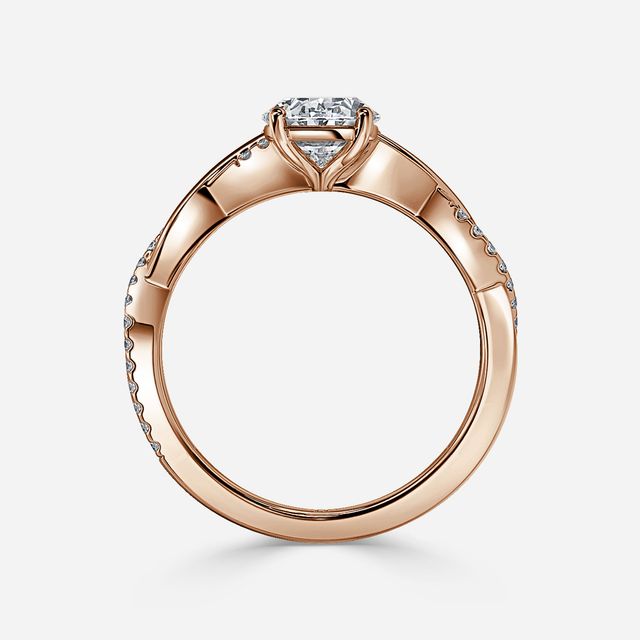 Sahana Rose Gold Pave Engagement Ring