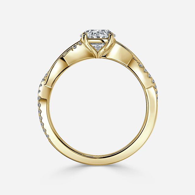 Sahana Yellow Gold Pave Engagement Ring