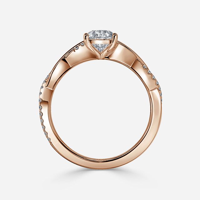 Sahana Rose Gold Pave Engagement Ring