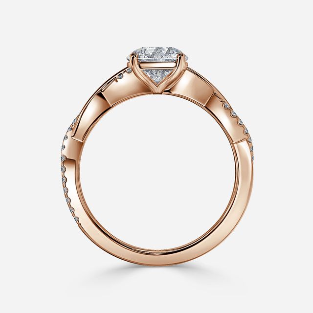 Sahana Rose Gold Pave Engagement Ring