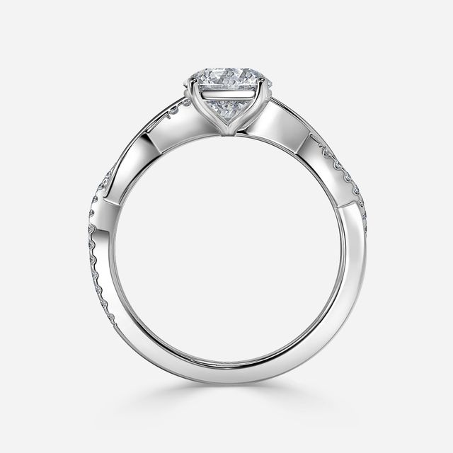 Sahana White Gold Pave Engagement Ring