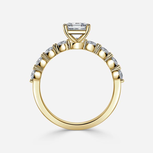 Veronica Yellow Gold Pave Engagement Ring
