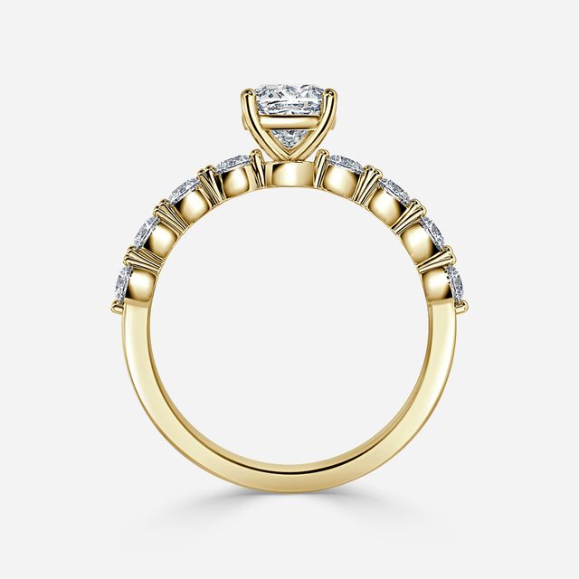 Veronica Yellow Gold Pave Engagement Ring