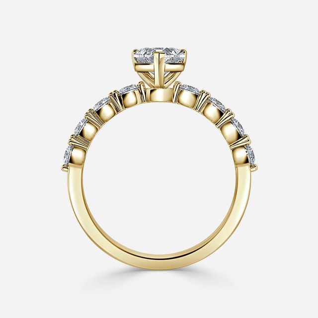 Veronica Yellow Gold Pave Engagement Ring
