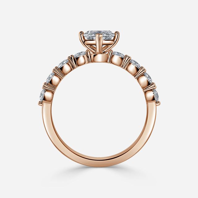 Veronica Rose Gold Pave Engagement Ring