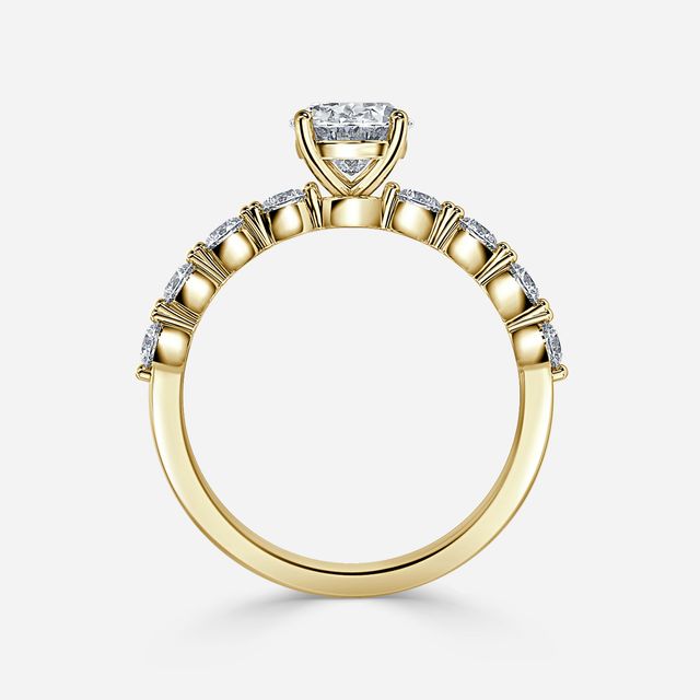 Veronica Yellow Gold Pave Engagement Ring