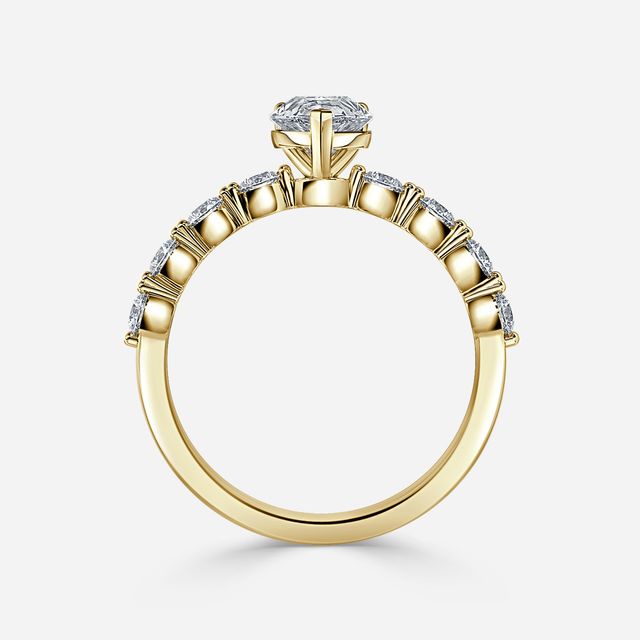 Veronica Yellow Gold Pave Engagement Ring