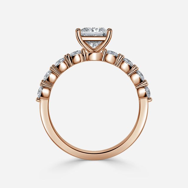 Veronica Rose Gold Pave Engagement Ring