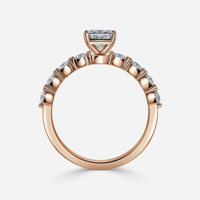 Veronica Rose Gold Pave Engagement Ring