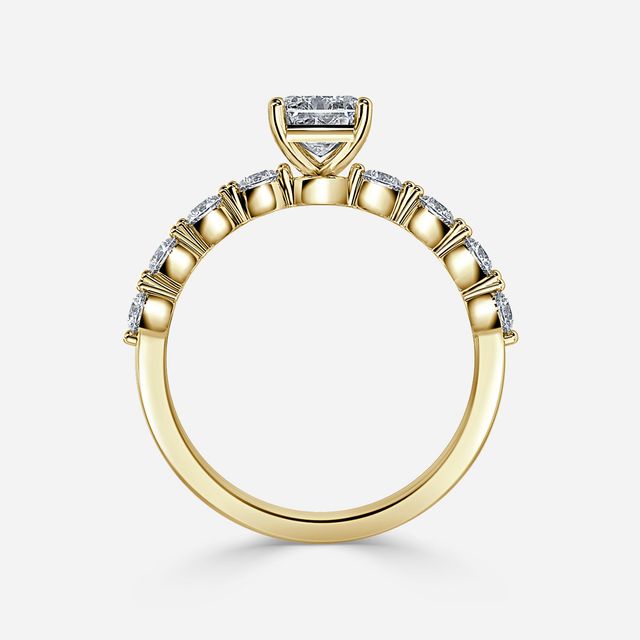 Veronica Yellow Gold Pave Engagement Ring