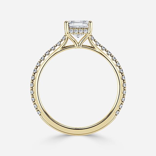Aalia Yellow Gold Pave Engagement Ring