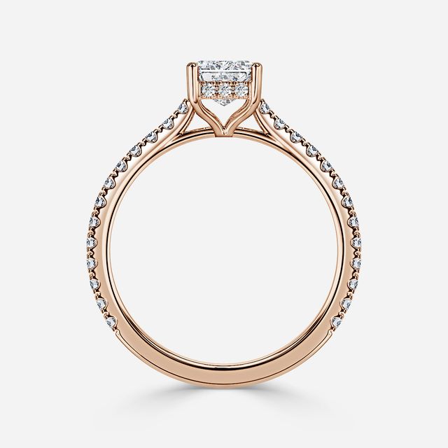 Aalia Rose Gold Pave Engagement Ring