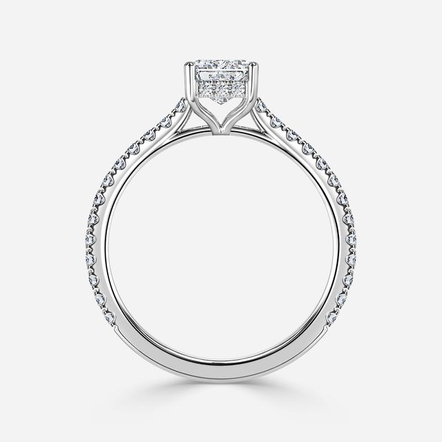 Aalia White Gold Pave Engagement Ring
