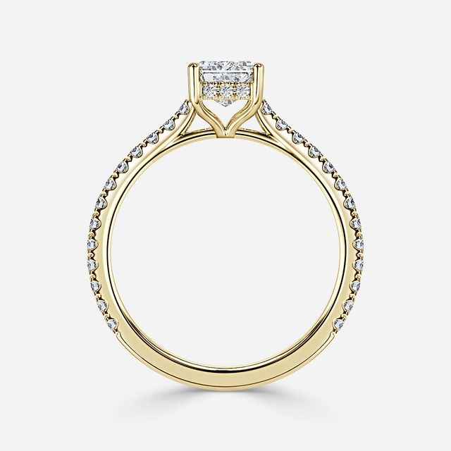 Aalia Yellow Gold Pave Engagement Ring