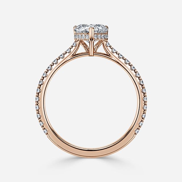 Aalia Rose Gold Pave Engagement Ring