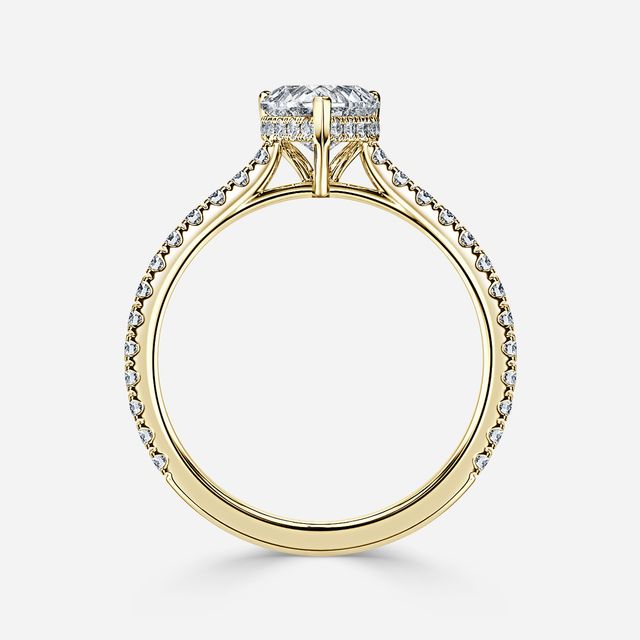 Aalia Yellow Gold Pave Engagement Ring