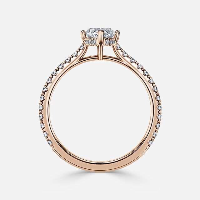 Aalia Rose Gold Pave Engagement Ring