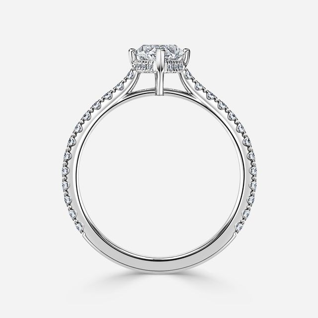 Aalia White Gold Pave Engagement Ring