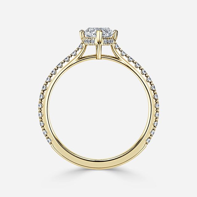 Aalia Yellow Gold Pave Engagement Ring