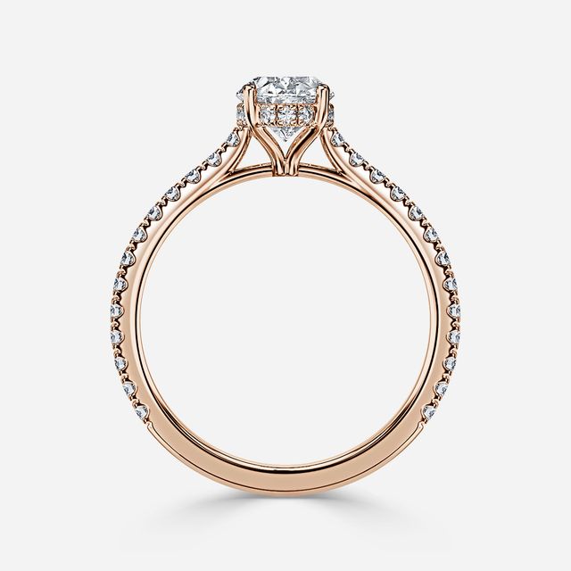 Aalia Rose Gold Pave Engagement Ring