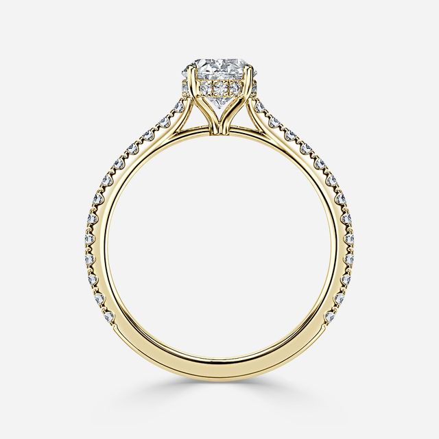 Aalia Yellow Gold Pave Engagement Ring