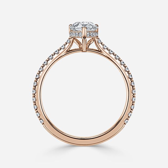 Aalia Rose Gold Pave Engagement Ring