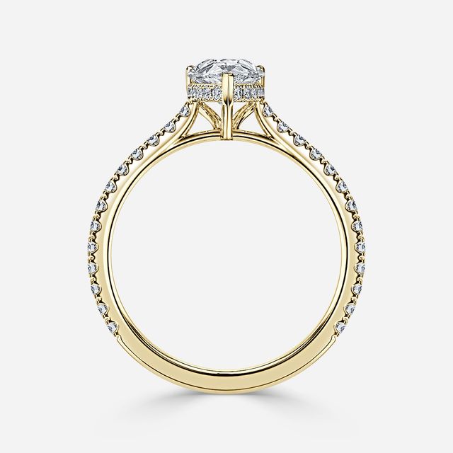 Aalia Yellow Gold Pave Engagement Ring