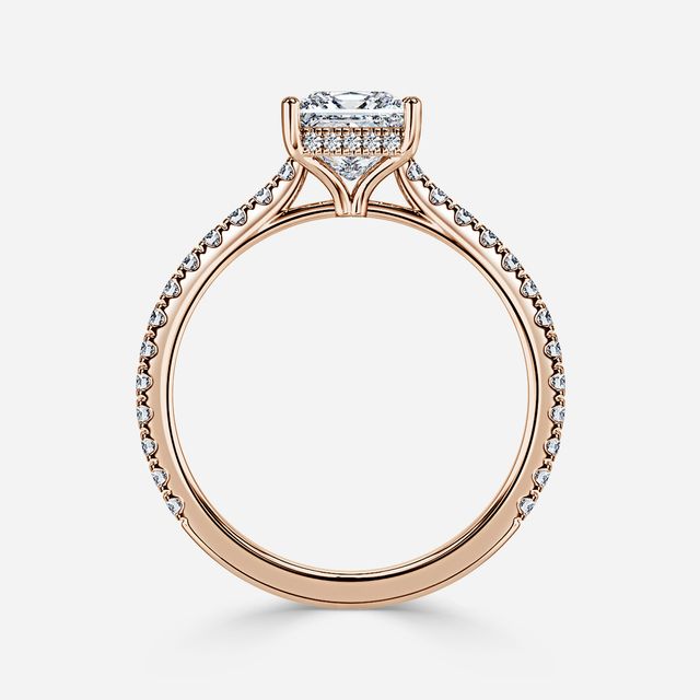 Aalia Rose Gold Pave Engagement Ring