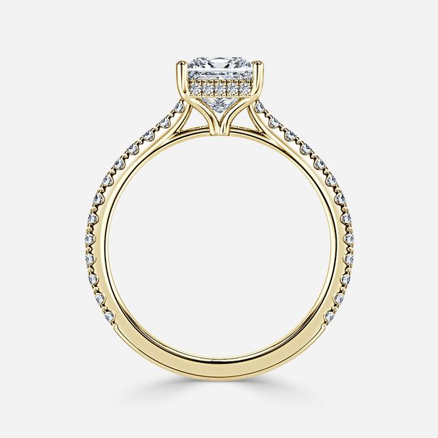 Aalia Yellow Gold Pave Engagement Ring