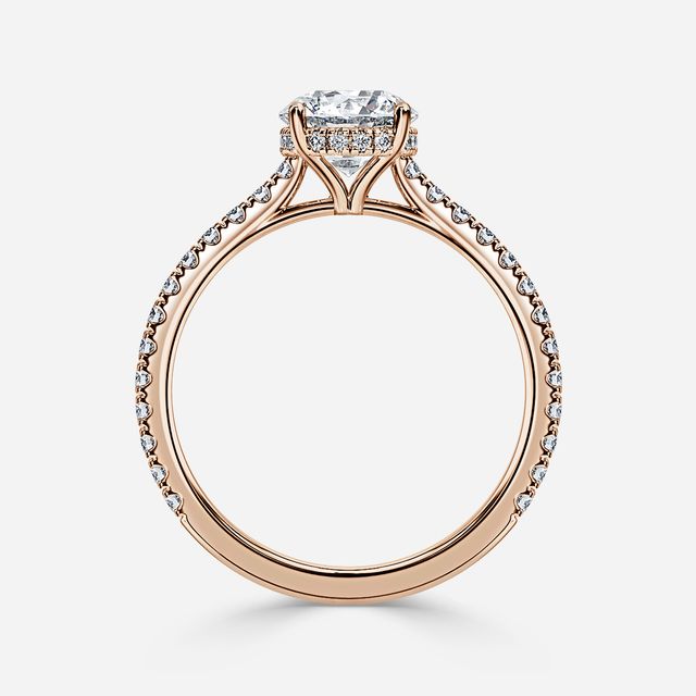 Aalia Rose Gold Pave Engagement Ring