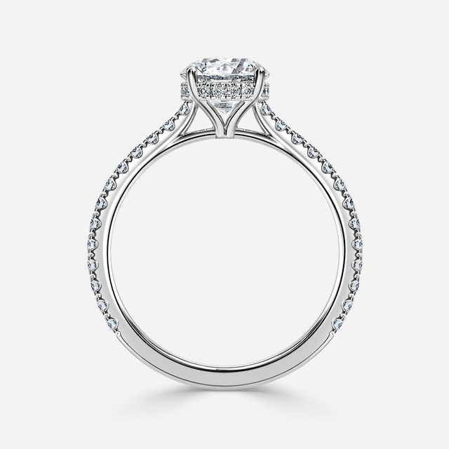 Aalia White Gold Pave Engagement Ring