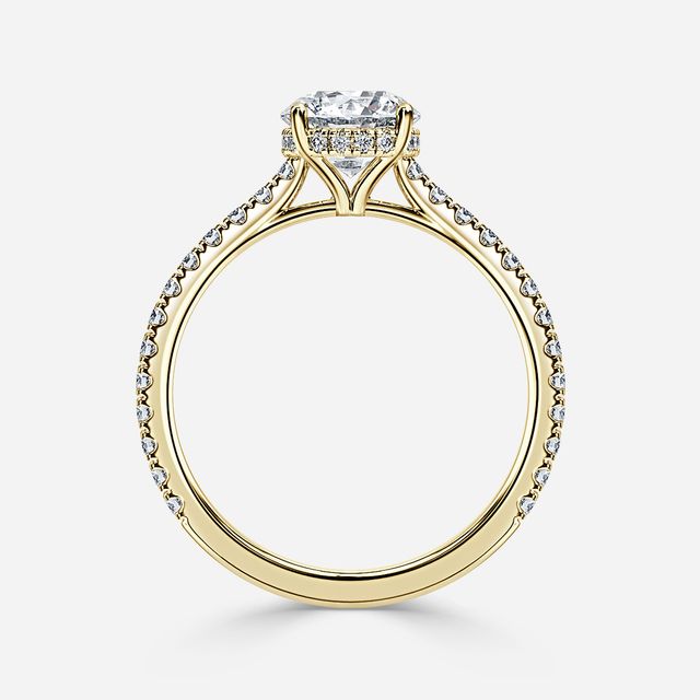 Aalia Yellow Gold Pave Engagement Ring
