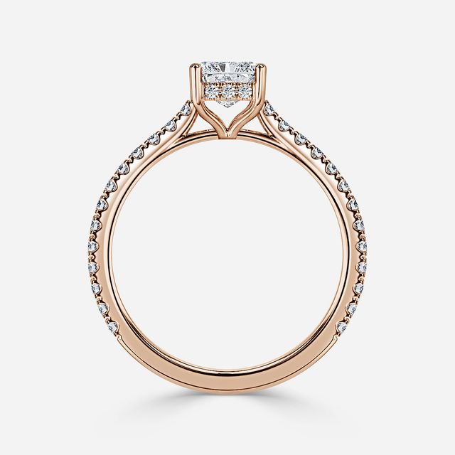 Aalia Rose Gold Pave Engagement Ring