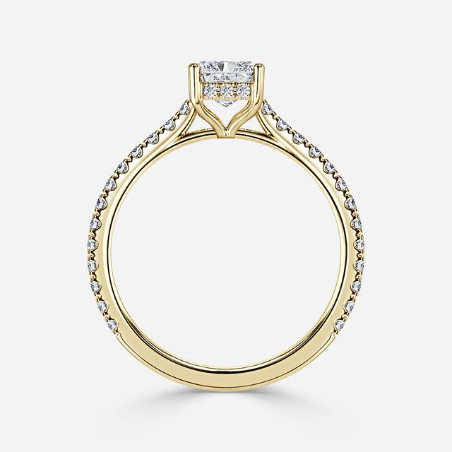 Aalia Yellow Gold Pave Engagement Ring