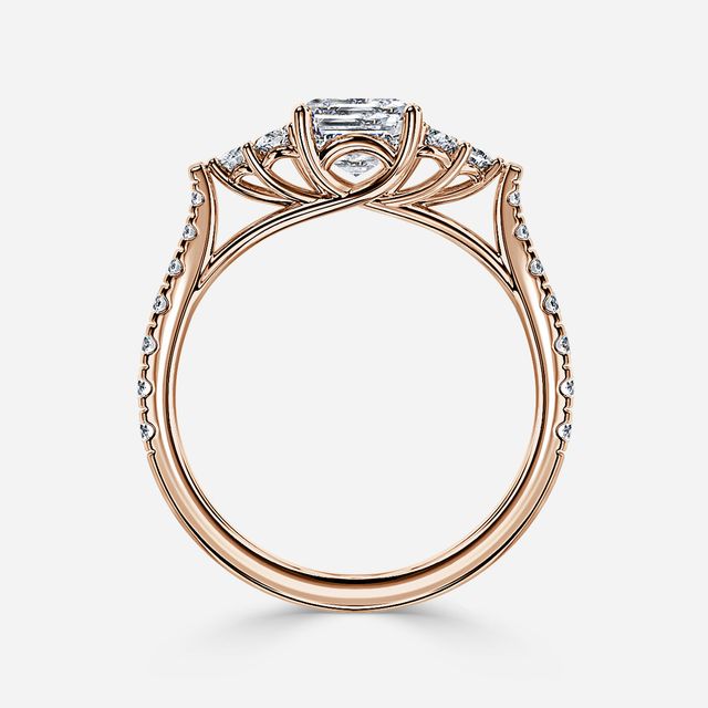 Mithrial Rose Gold Trilogy Engagement Ring