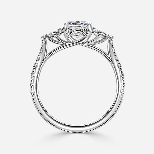 Mithrial White Gold Trilogy Engagement Ring