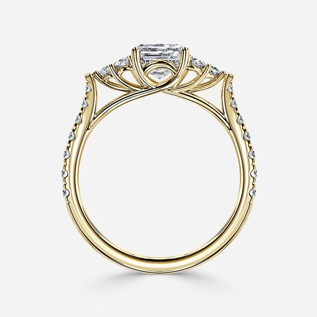 Mithrial Yellow Gold Trilogy Engagement Ring