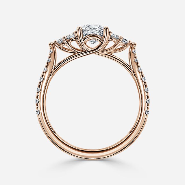 Mithrial Rose Gold Trilogy Engagement Ring