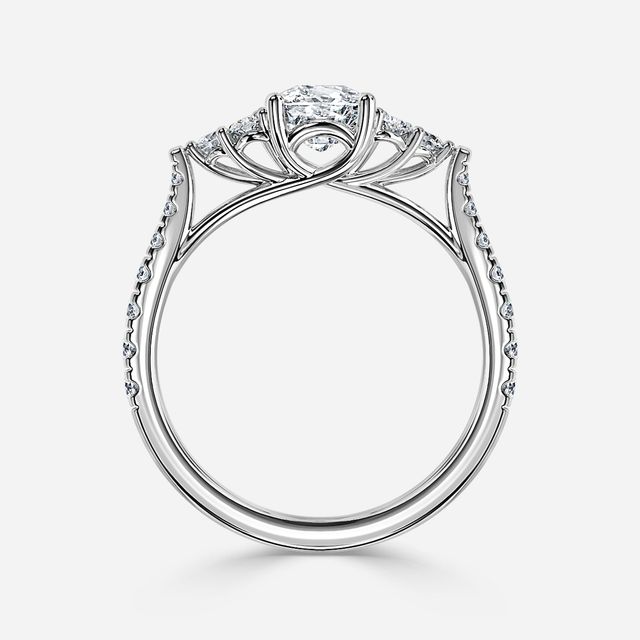 Mithrial White Gold Trilogy Engagement Ring