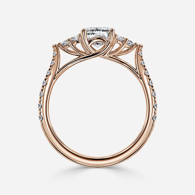 Mithrial Rose Gold Trilogy Engagement Ring