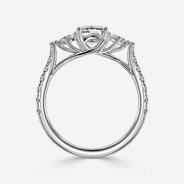 Mithrial White Gold Trilogy Engagement Ring