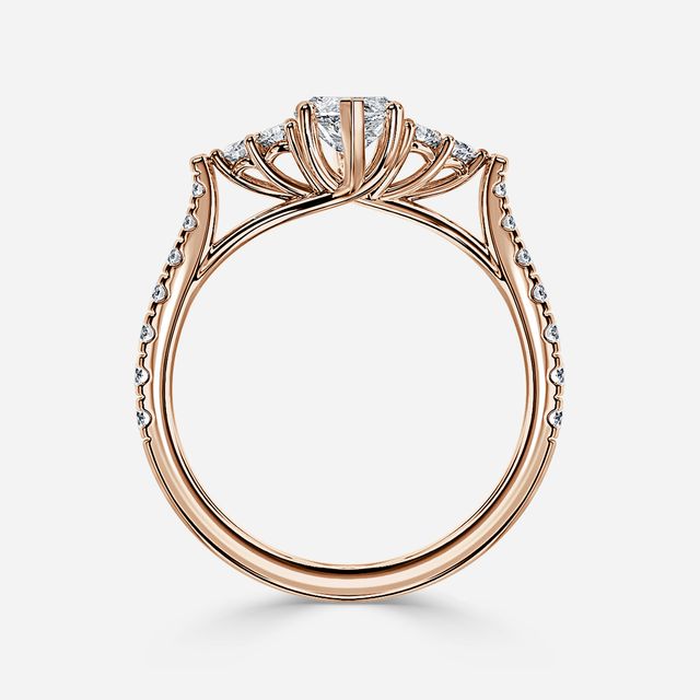 Mithrial Rose Gold Trilogy Engagement Ring